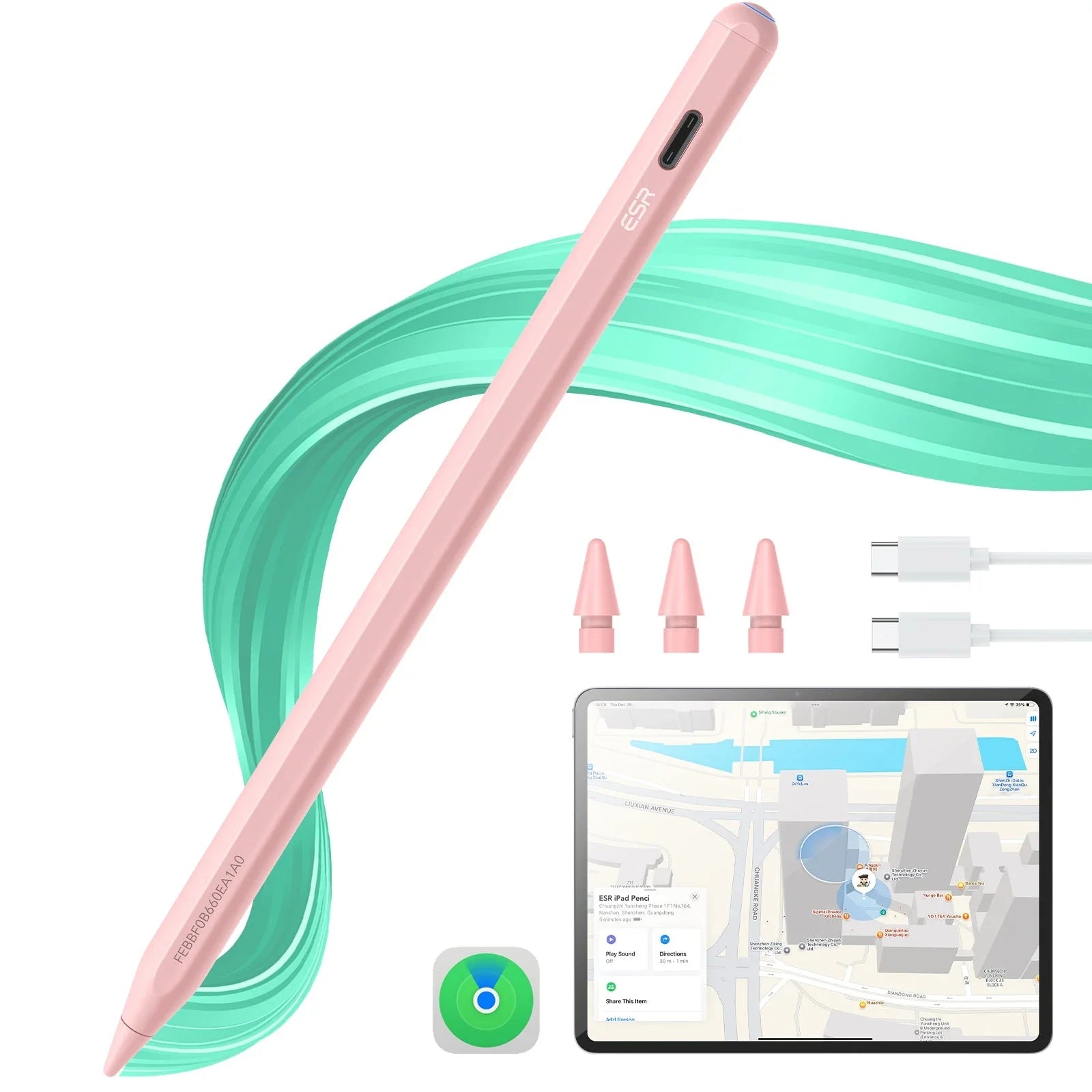 ESR Geo Digital Pencil works with Apple Find My