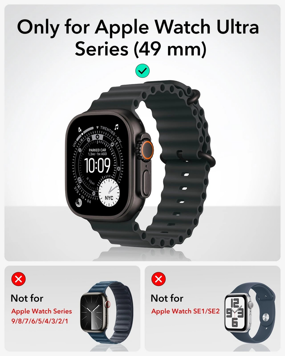 ESR Apple Watch Ultra 3 (49mm) Armorite Pro Protection Set (1 Case + 2 Tempered Glass)