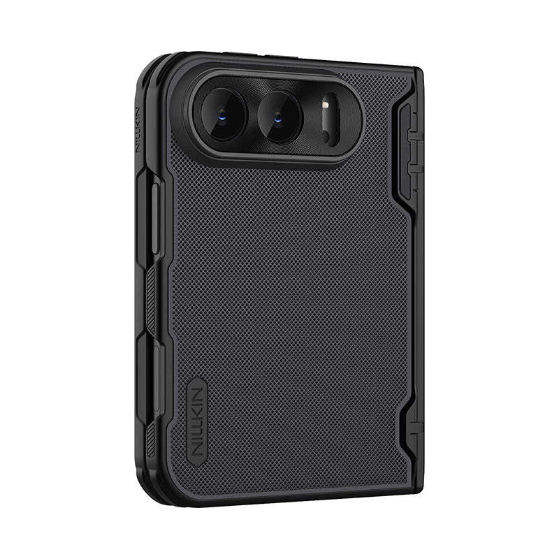 Nillkin iPhone Duo Super Frosted Shield Fold Magnetic Case - Black / Transparent Black