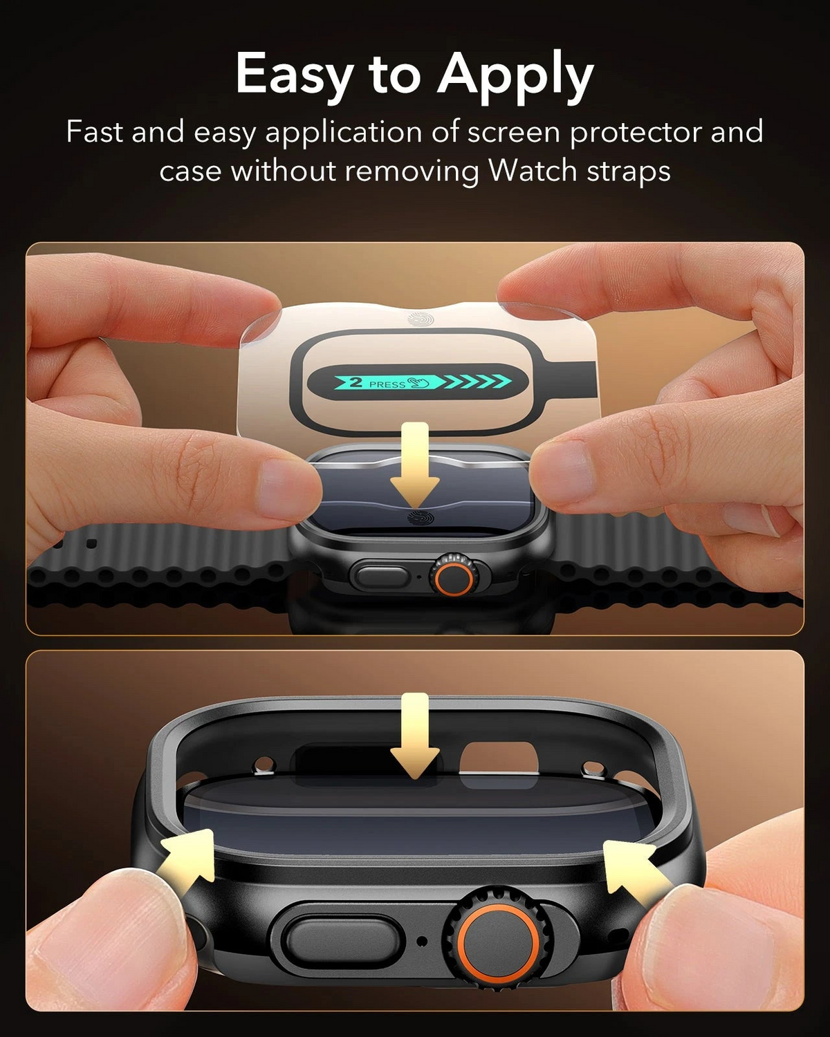 ESR Apple Watch Ultra 3 (49mm) Armorite Pro Protection Set (1 Case + 2 Tempered Glass)