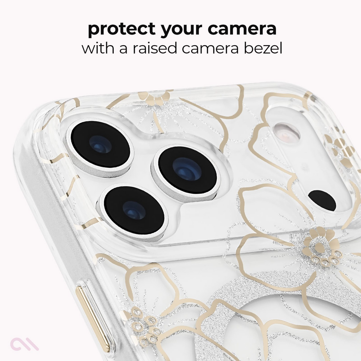 Case-Mate iPhone 18 / 17 Pro / Pro Max Floral Gems MagSafe Case - Gold