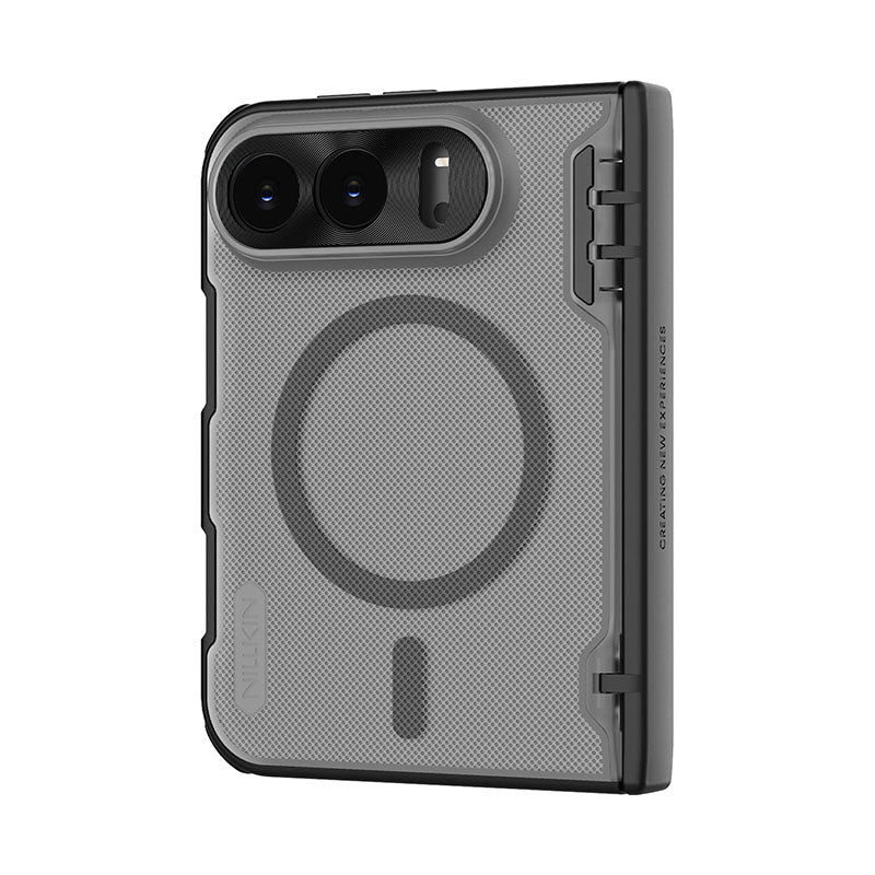 Nillkin iPhone Duo Super Frosted Shield Fold Magnetic Case - Black / Transparent Black