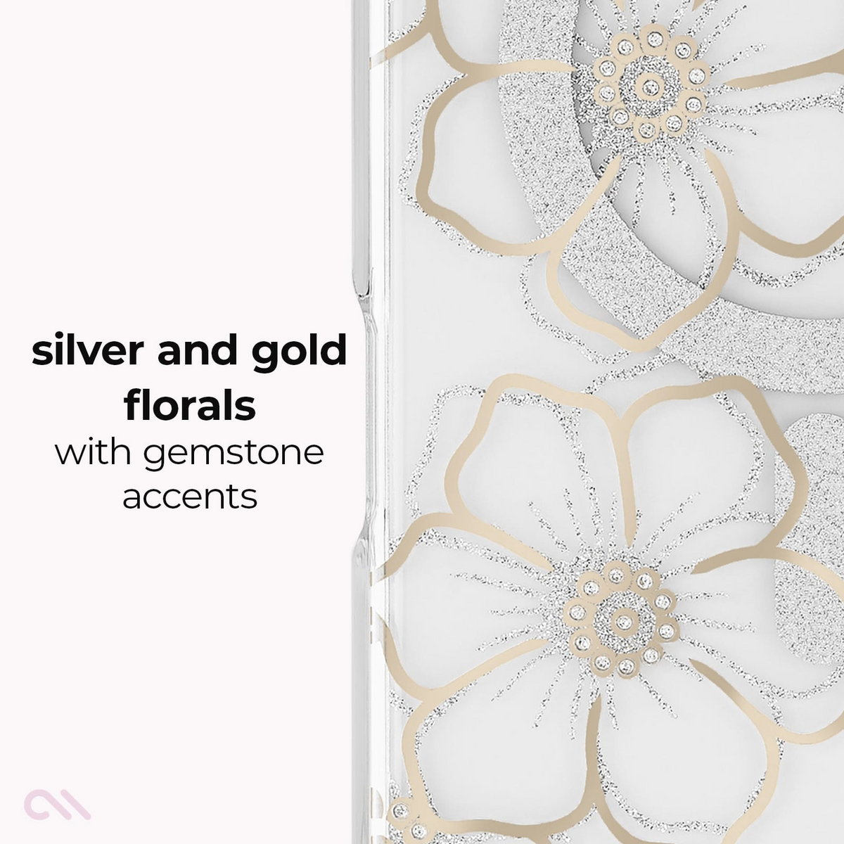 Case-Mate iPhone 18 / 17 Pro / Pro Max Floral Gems MagSafe Case - Gold