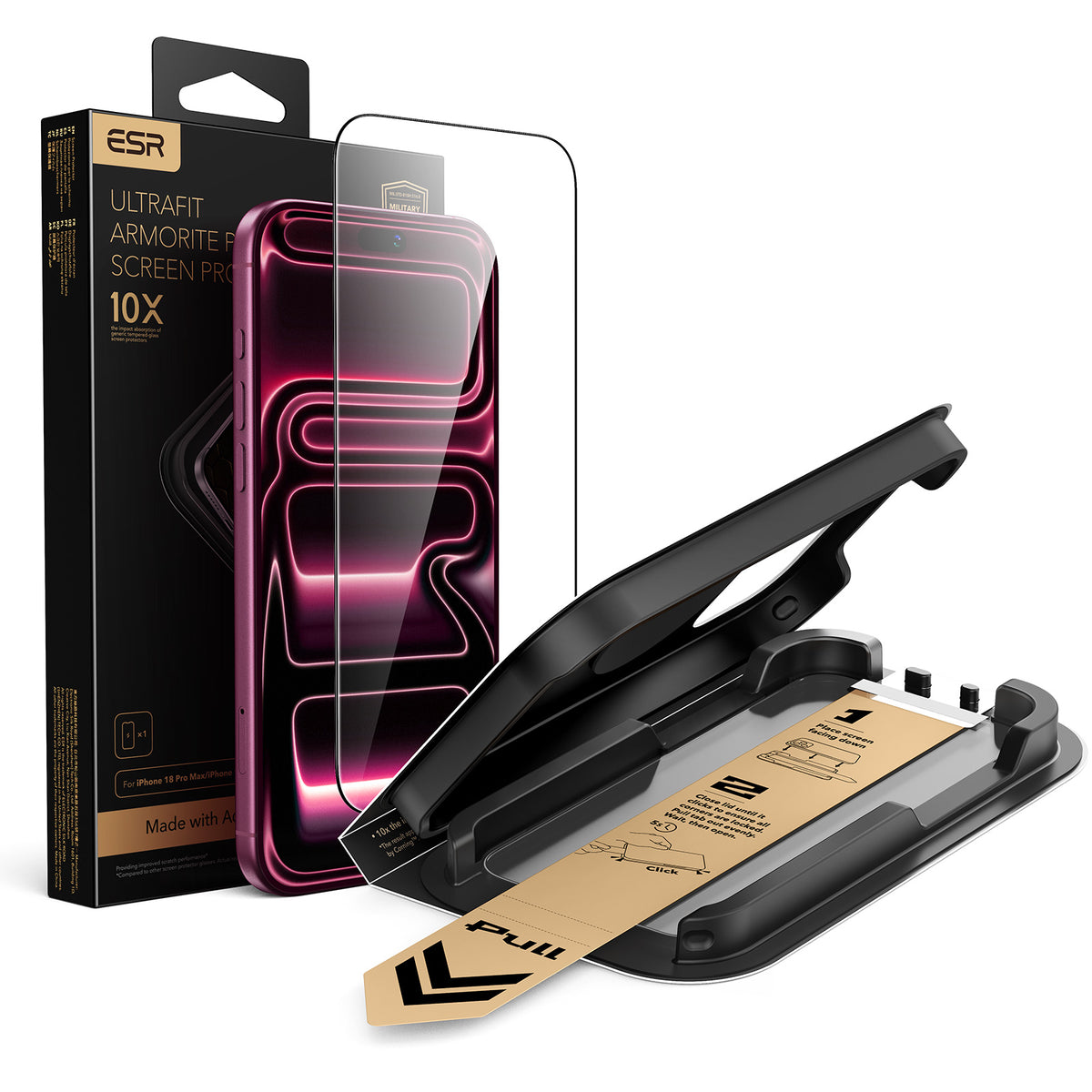 ESR iPhone 18 / 17 Pro / Pro Max - UltraFit Armorite Pro Tempered Glass 1pc Pack