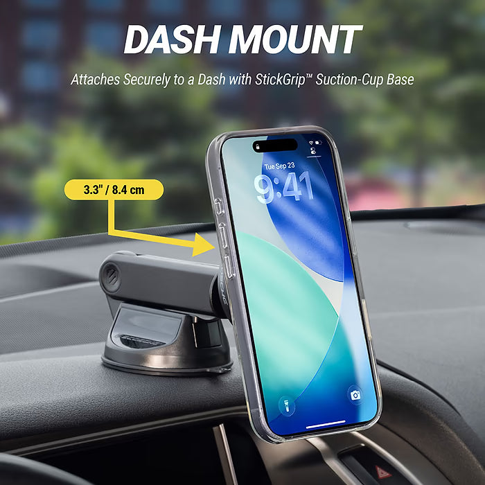 Scosche MagicMount Charge Pro Flip - 25W Qi2 Magnetic Wireless Car Charging Phone Mount