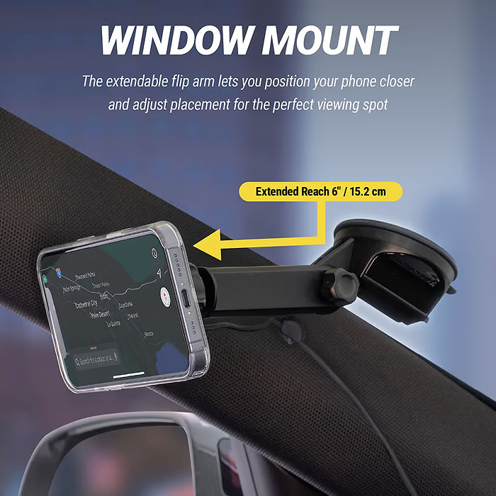 Scosche MagicMount Charge Pro Flip - 25W Qi2 Magnetic Wireless Car Charging Phone Mount