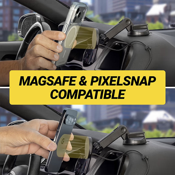 Scosche MagicMount Charge Pro Flip - 25W Qi2 Magnetic Wireless Car Charging Phone Mount