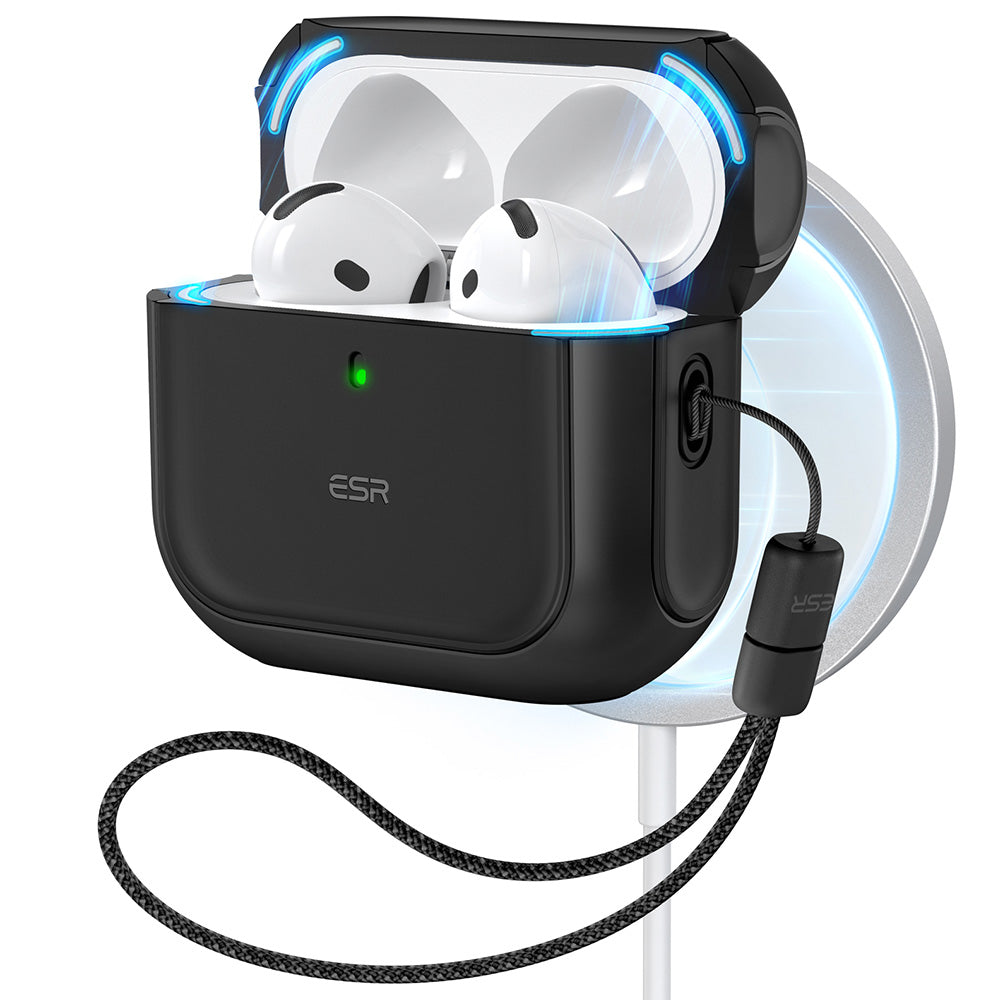 ほぼ未使用AirPods 4 (ANC) 本体 ESRケース付き ESR AirPods 4 Orbit Hybrid Case with HaloLock