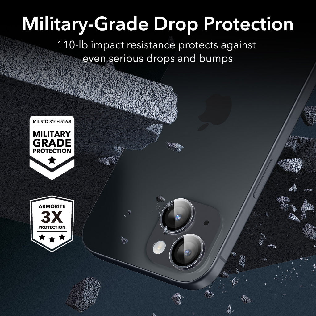 ESR iPhone 16/16 Plus Armorite Ultra-Tough Camera Lens Protector (Set of 2)