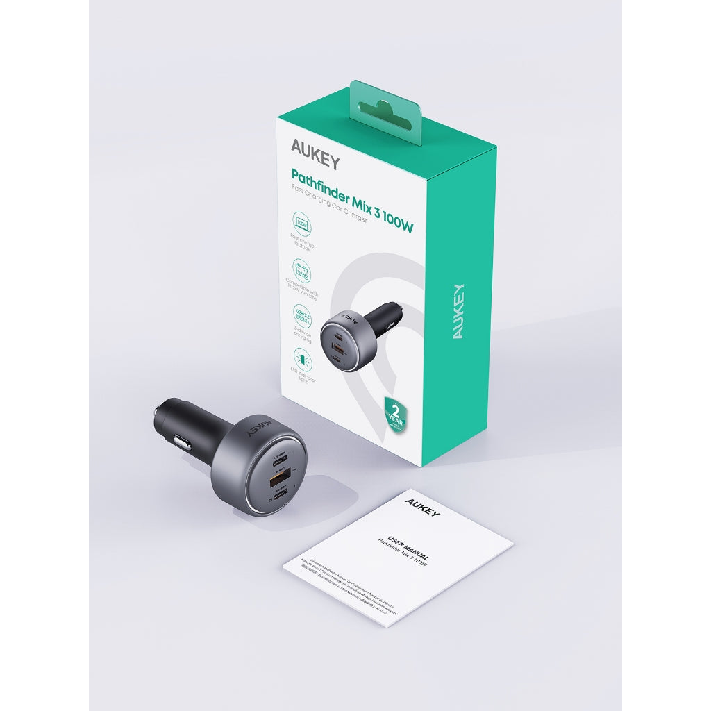 Aukey CC-P3 Pathfinder Mix 3 100W Fast Charging Car Charger
