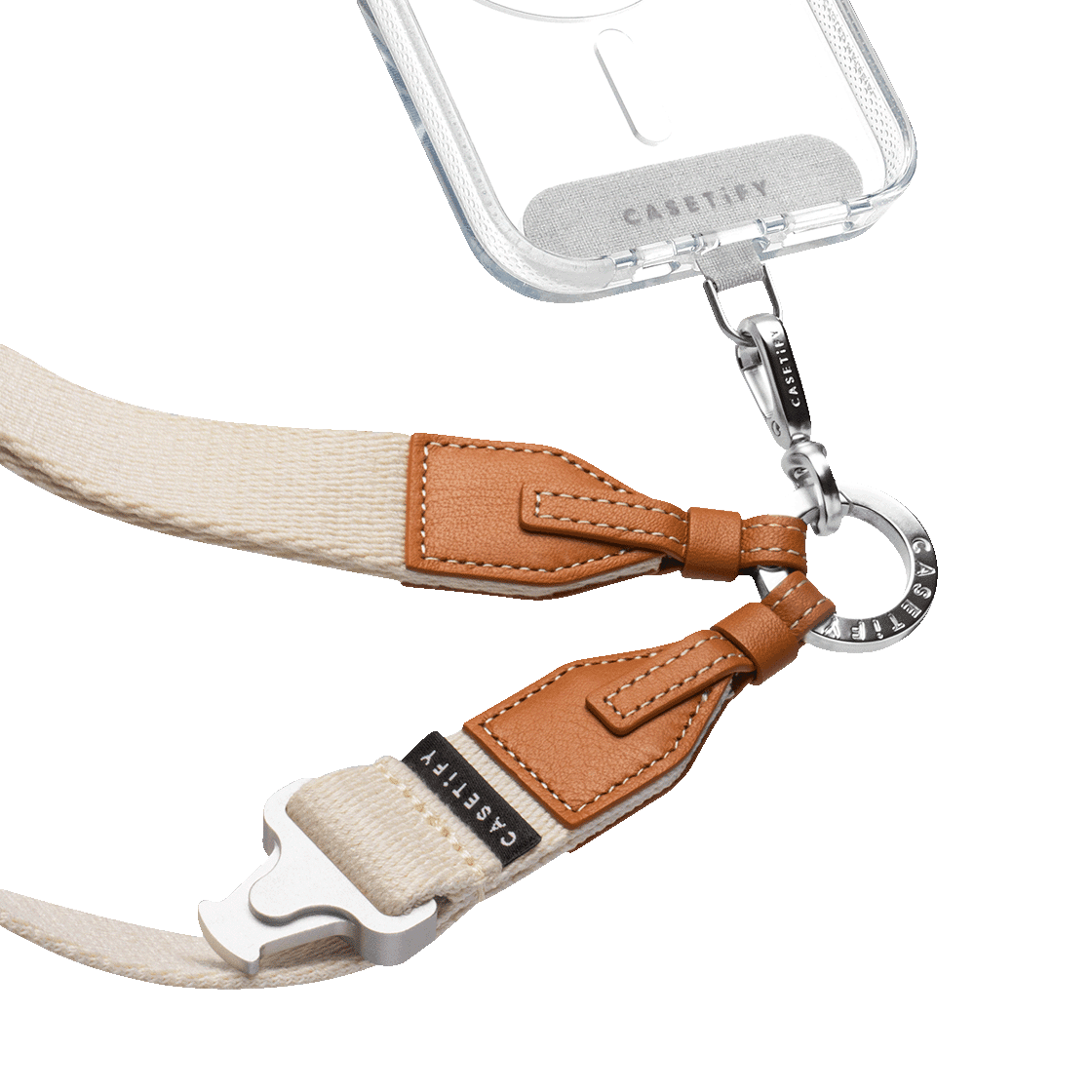 CASETiFY Cross Body & Wrist 2-in-1 Utility Phone Strap w/ Leather Case