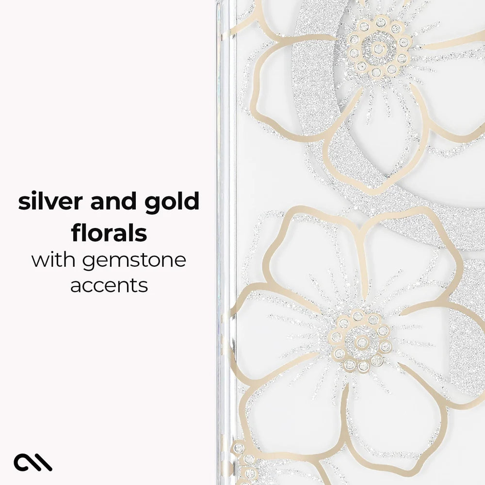 Case-Mate Samsung Galaxy S26 Series - Floral Gems Magnetic Case (Gold)