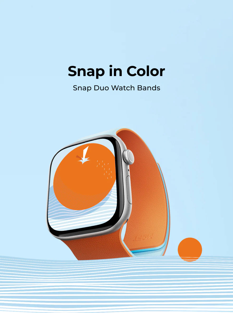 MOFT Snap Watch Band for Apple Watch 40mm/41mm/42mm & 44mm/45mm/46mm/49mm - Jet Black Beach White