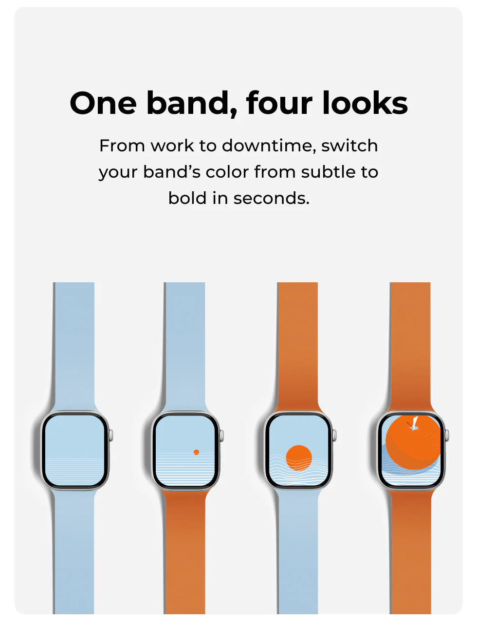 MOFT Snap Watch Band for Apple Watch 40mm/41mm/42mm & 44mm/45mm/46mm/49mm - Jet Black Beach White