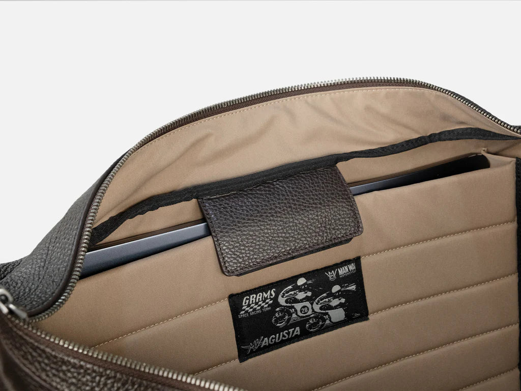 Grams(28) 191 Rio Crossbody Bag - Pebbled Dark Brown x MV Agusta