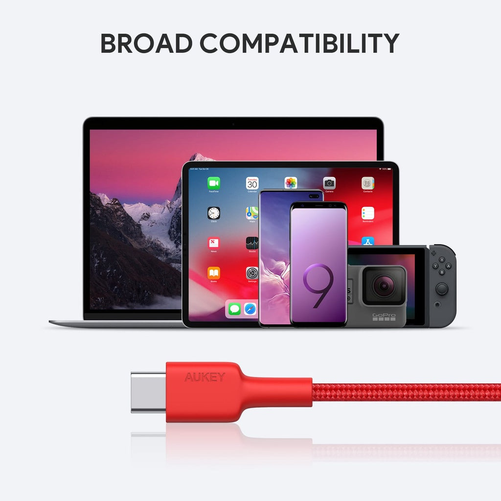 Aukey CB-CD45 60W PD 0.9m USB-C to USB-C Cable USB 2.0 for Android Samsung Huawei Xiaomi