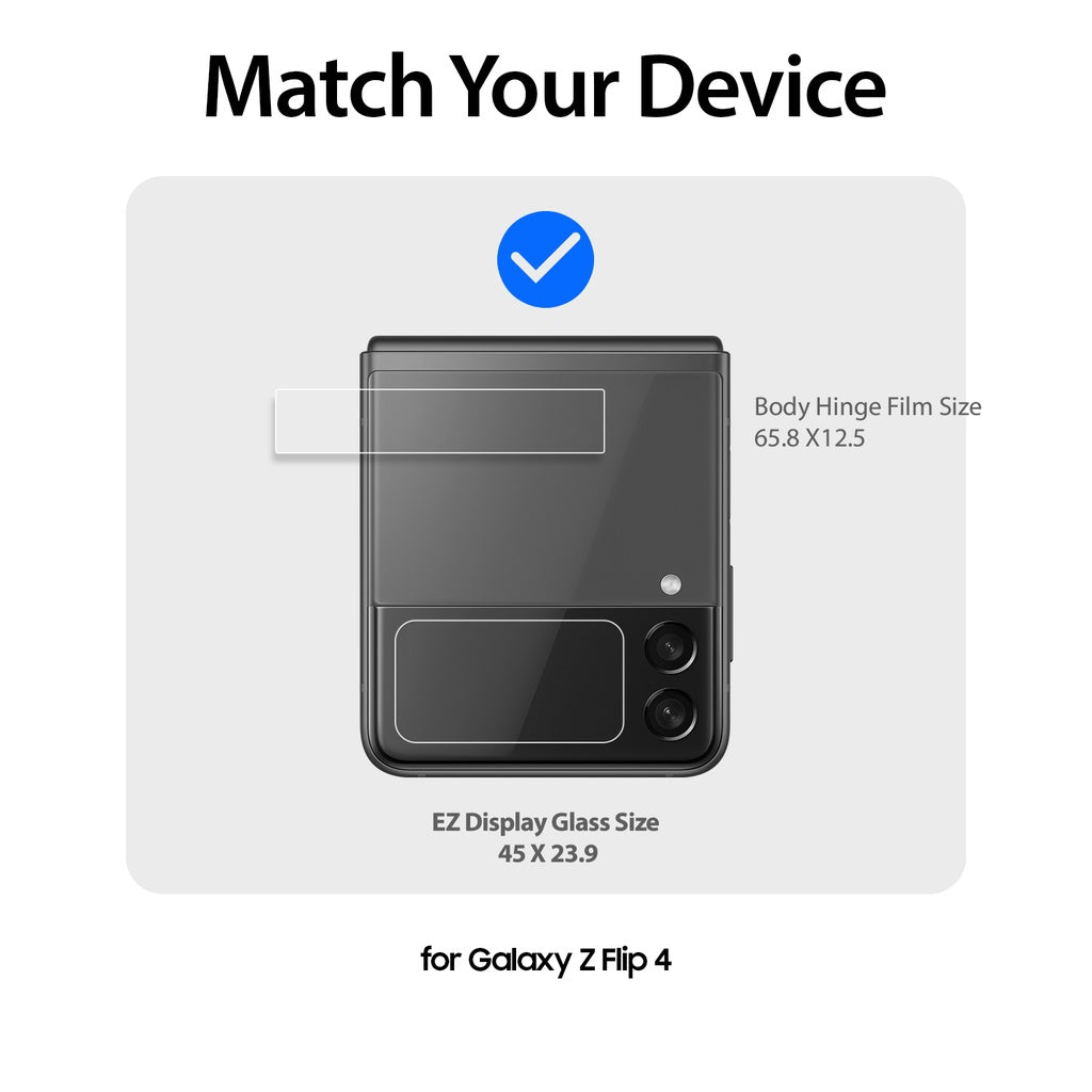 Whitestone Dome EZ Glass Samsung Galaxy Z Flip 4 Tempered Glass Screen Protector with Hinge Cover Film - 2 PACK