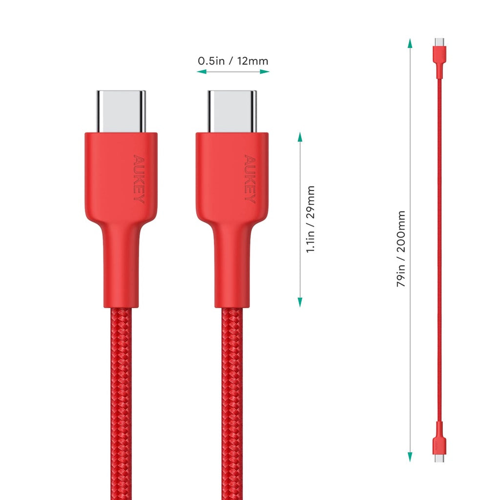 Aukey CB-CD45 60W PD 0.9m USB-C to USB-C Cable USB 2.0 for Android Samsung Huawei Xiaomi