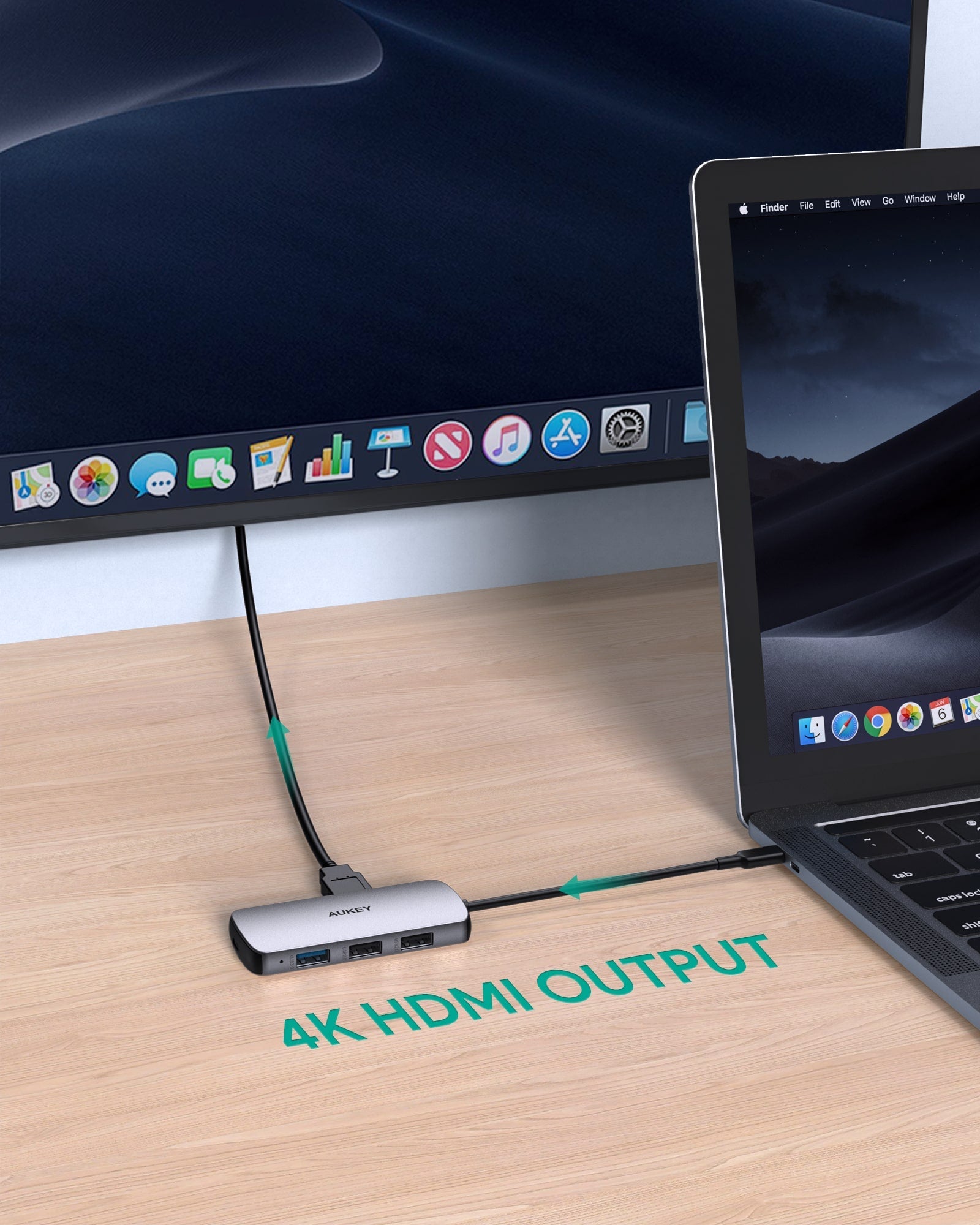 Aukey CB-C85 USB C Hub 8-in-1 with 4K HDMI, USB 2.0. USB 3.0, 100W PD Charging, SD&Micro SD Card Reader
