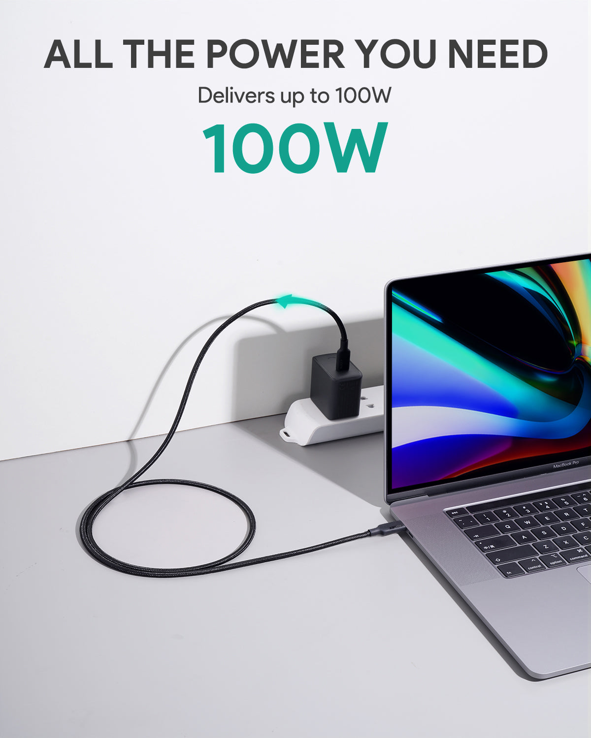 Aukey CB-CD21 100W Gen2 E-Marker PD USB 3.1 USB C to C Cable 1.2M