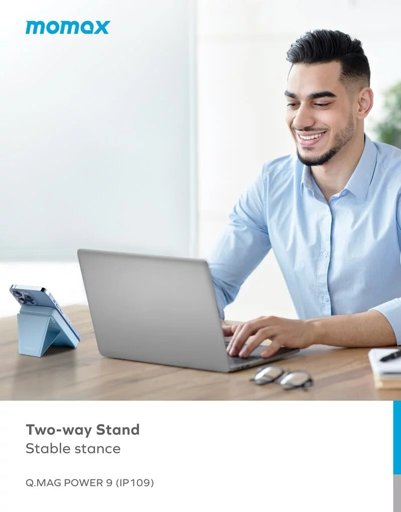 Momax IP109 Q.Mag Power 9 5000mAh Magnetic Wireless Battery Pack with Stand