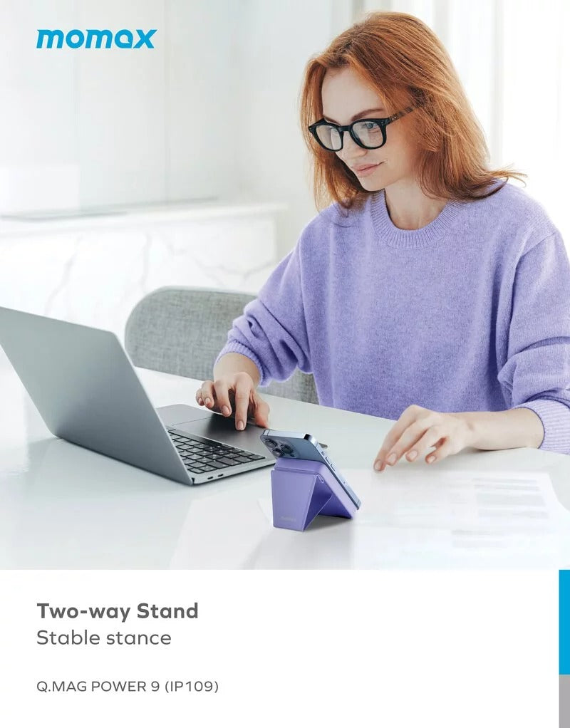 Momax IP109 Q.Mag Power 9 5000mAh Magnetic Wireless Battery Pack with Stand