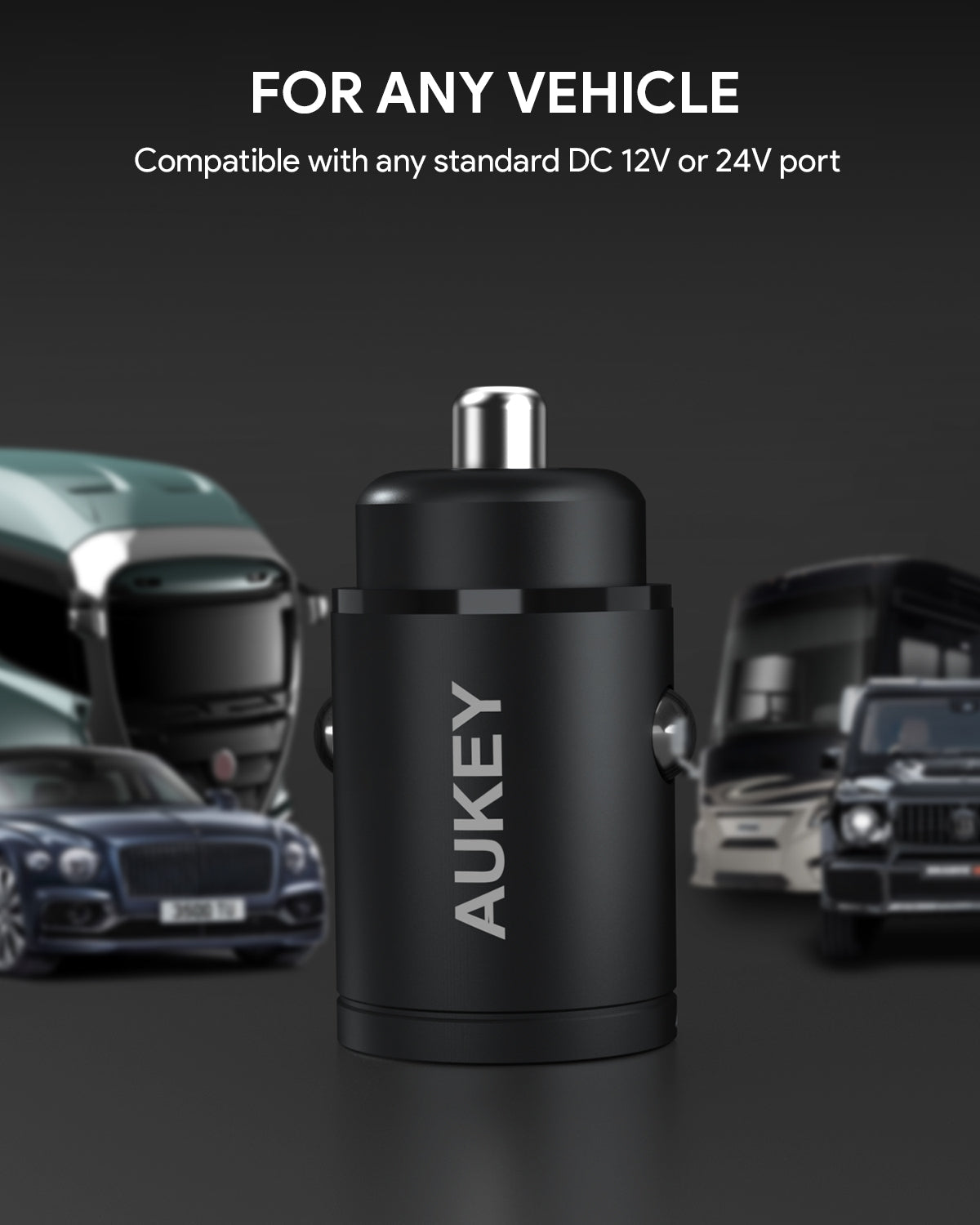 Aukey CC-A4 Dual Port USB-C 30W PD Car Charger