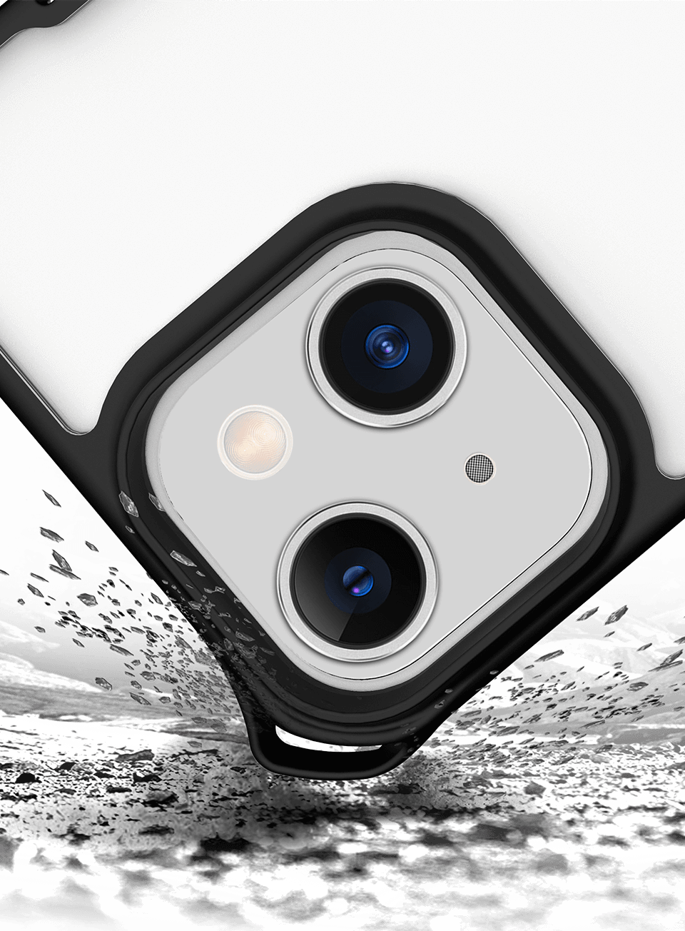 ITSKINS Hybrid Sling for iPhone 13 - Black and Transparent