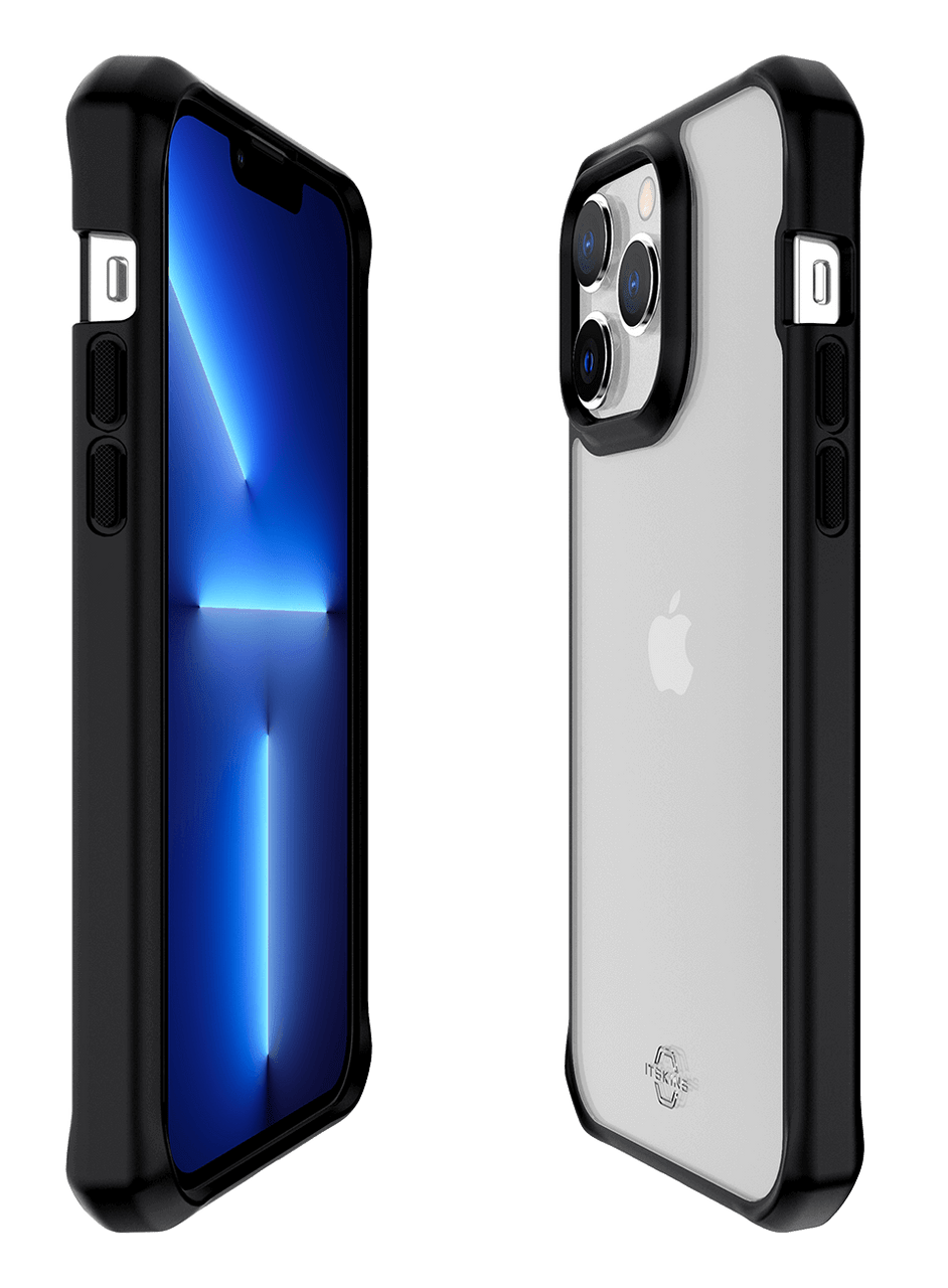 ITSKINS Hybrid R Solid for iPhone 14 / 14 Pro / 14 Plus - Black and Transparent