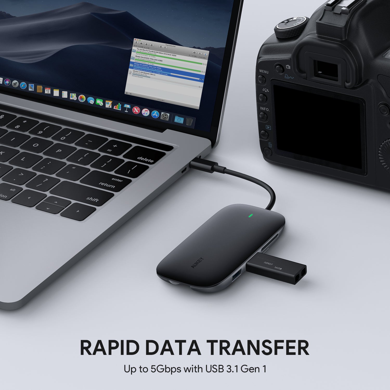 Aukey CB-C71 8 in 1 USB-C Hub