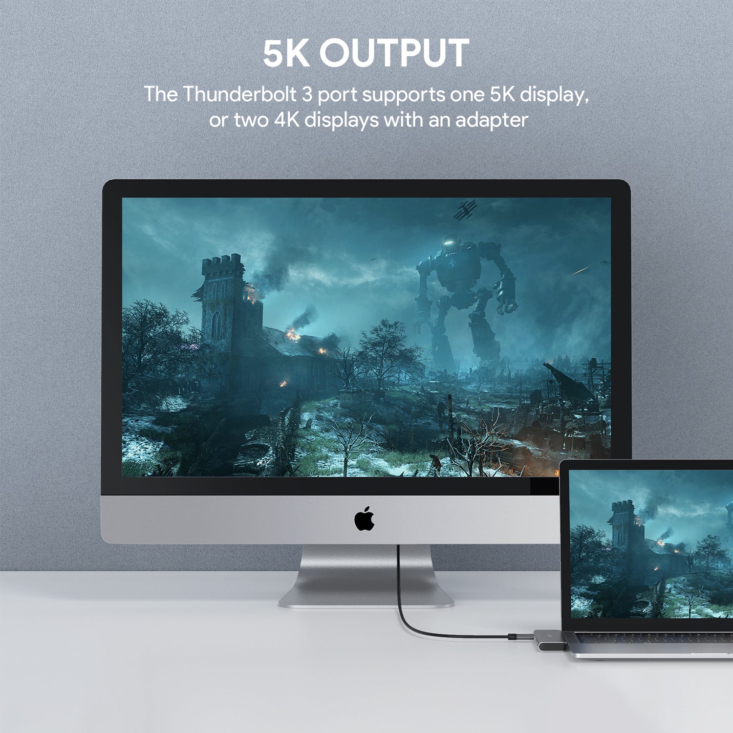 Aukey CB-C76 Type C to USB 3.0 7-in-1 Thunderbolt 3 Hub