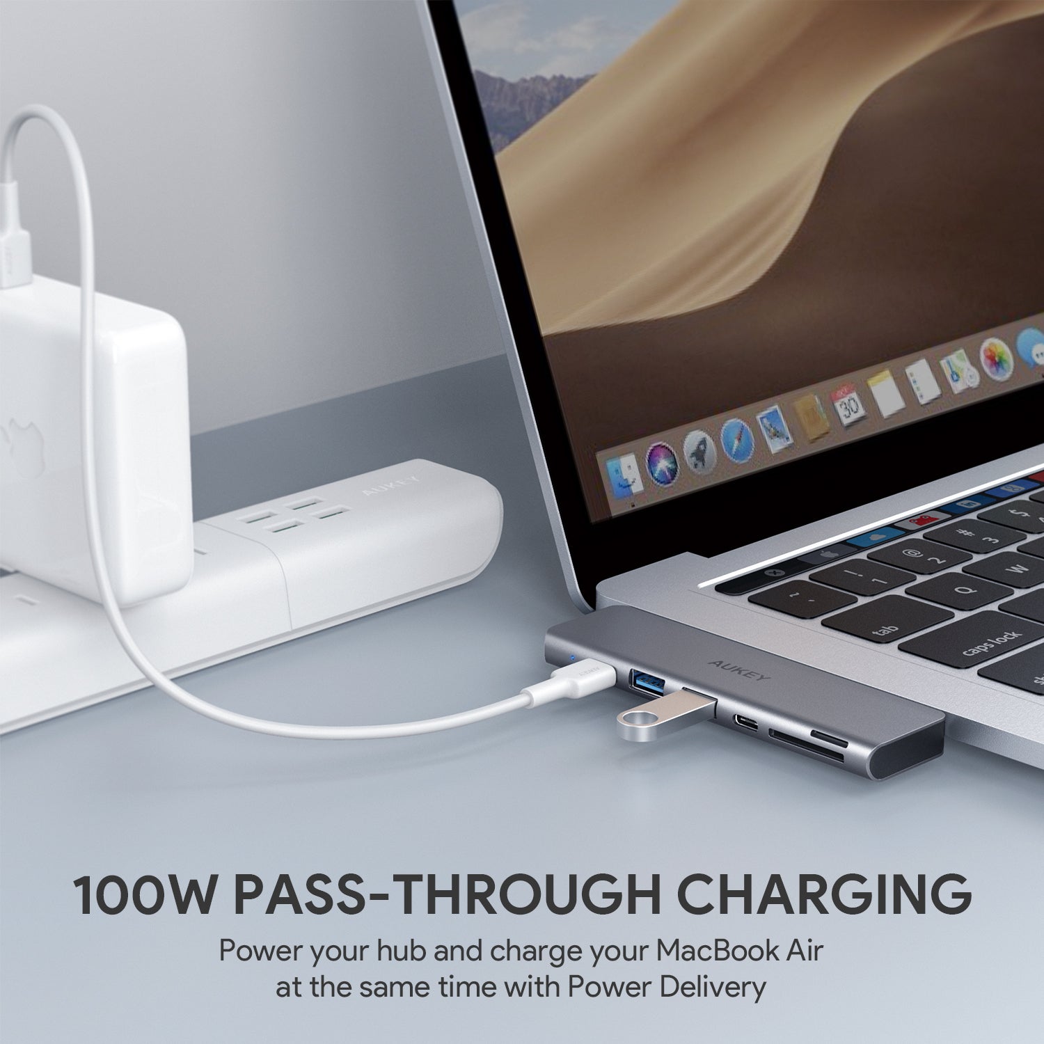 Aukey CB-C76 Type C to USB 3.0 7-in-1 Thunderbolt 3 Hub