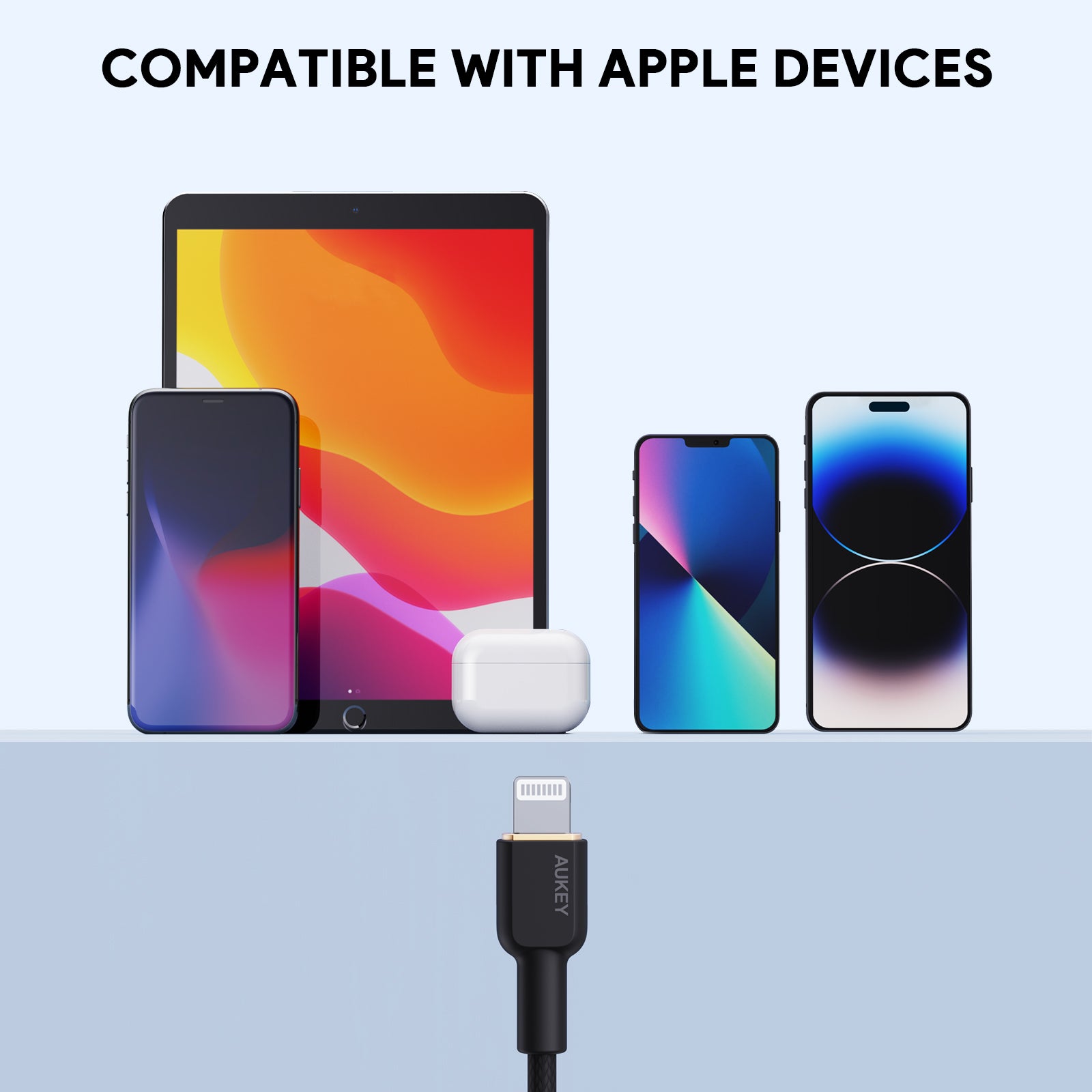 AUKEY CB-KCL1/CB-KCL2 Circlet CL Nylon Braided USB-C to Lightning Cable (1/1.8m)