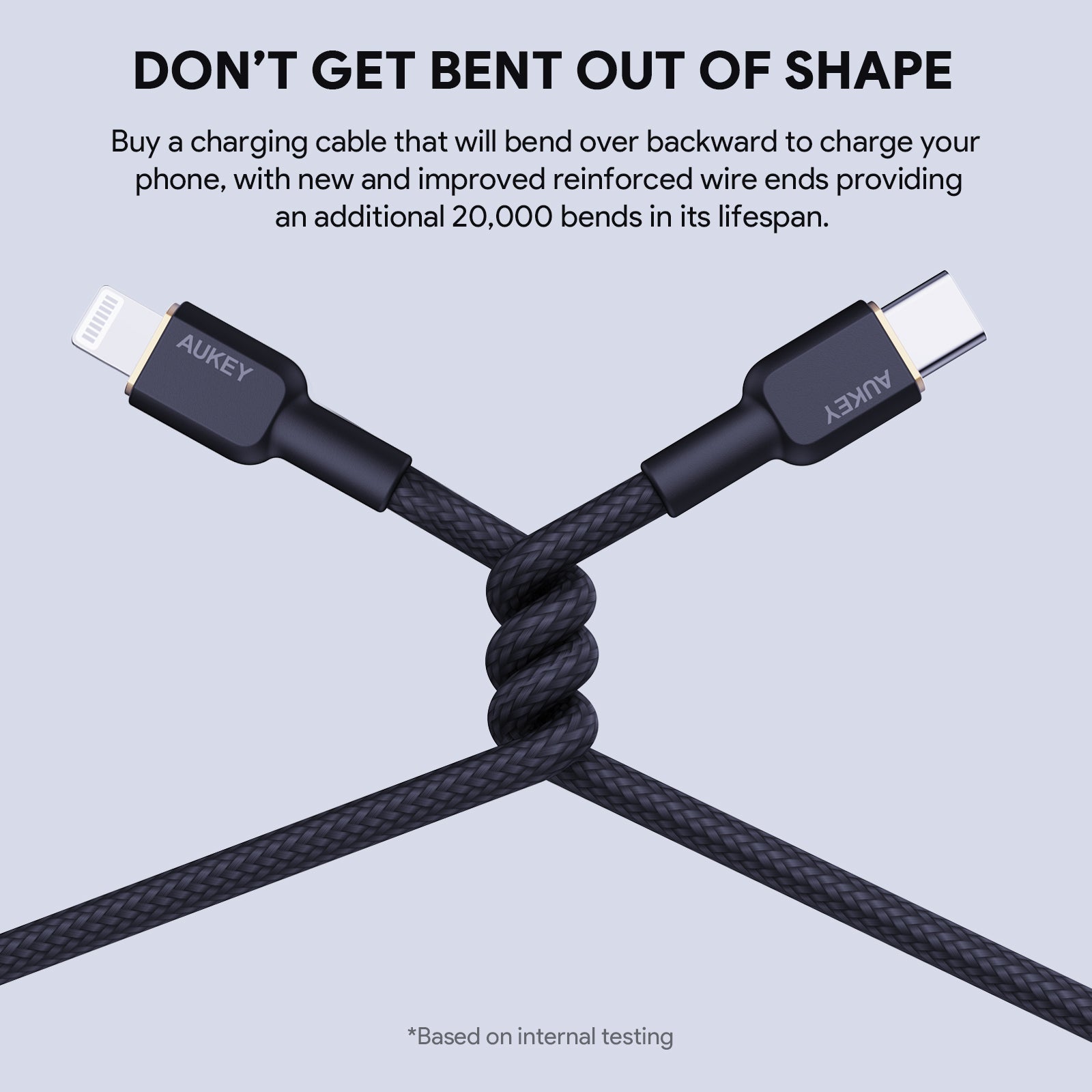 AUKEY CB-KCL1/CB-KCL2 Circlet CL Nylon Braided USB-C to Lightning Cable (1/1.8m)
