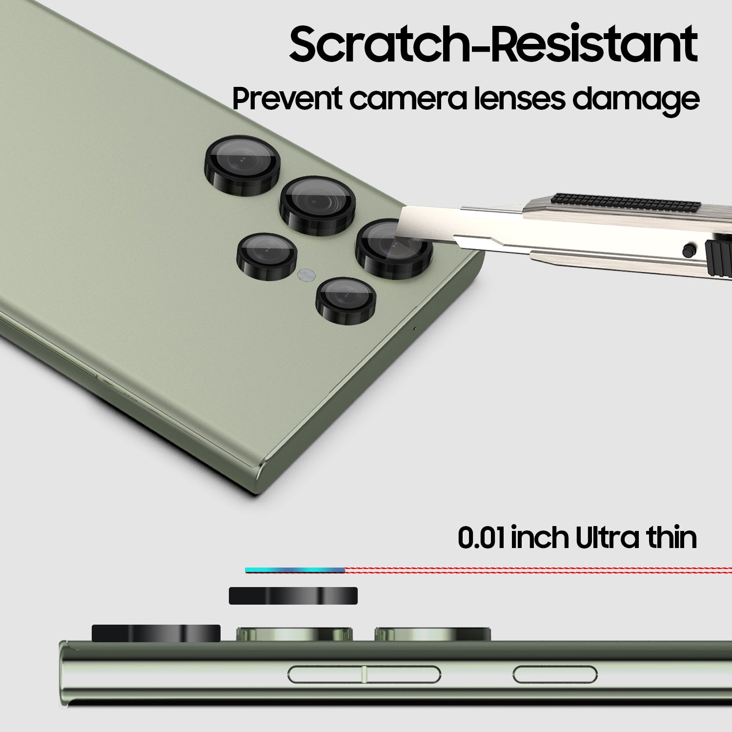 Whitestone Samsung Galaxy S23 Ultra Camera Protector Ring Type