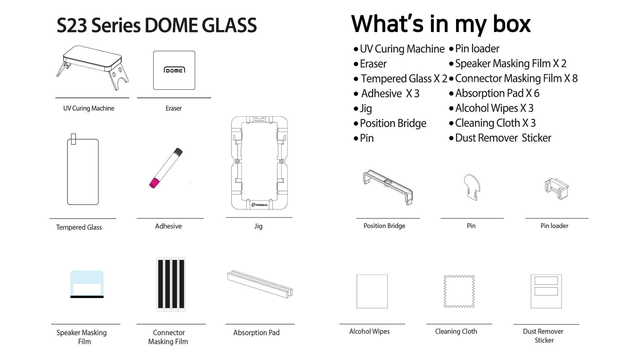 Whitestone Dome Glass Samsung Galaxy S23 Ultra Tempered Glass Screen Protector - Liquid Dispersion Tech