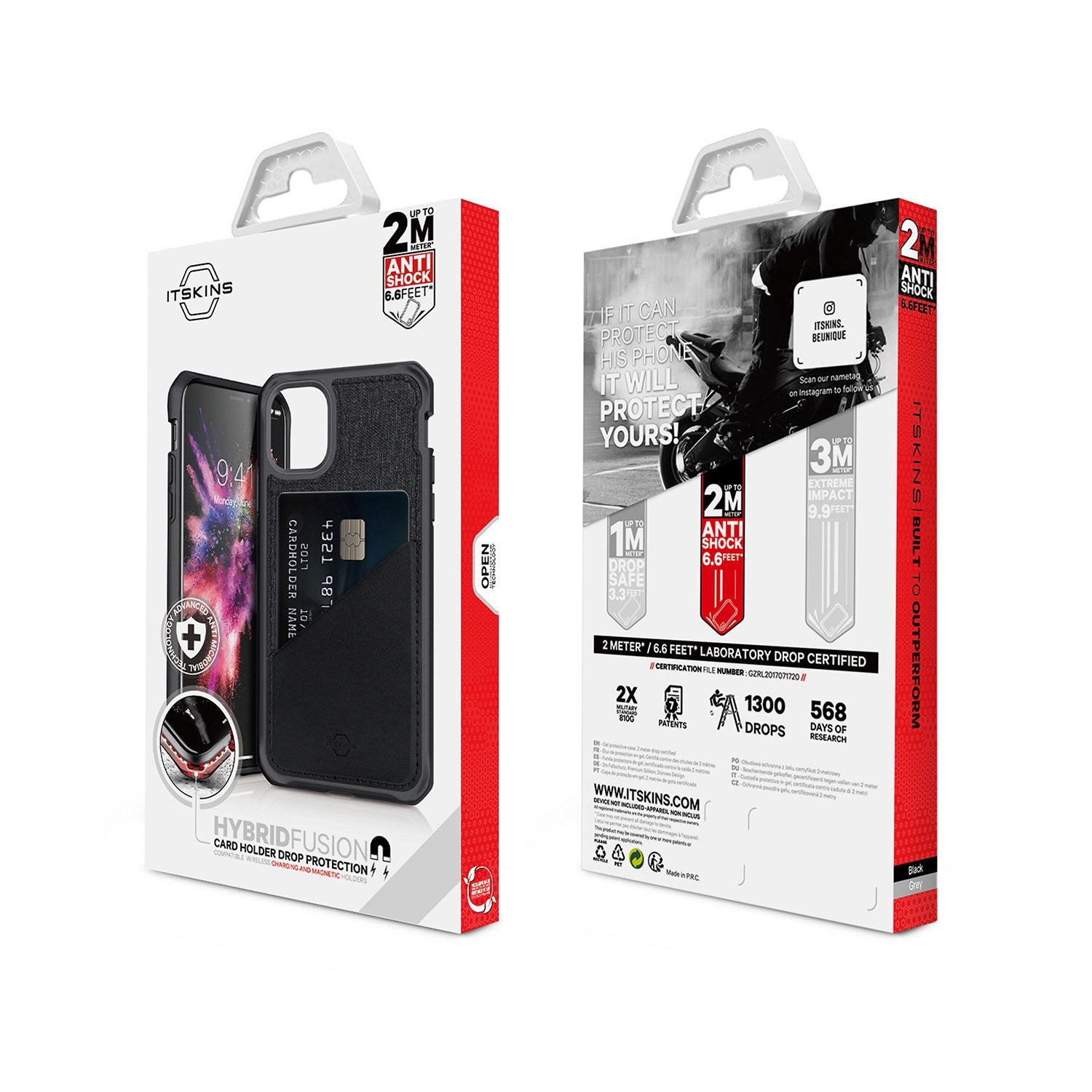 ITSKINS Hybrid Fusion Black & Grey iPhone 11 Pro Max Case
