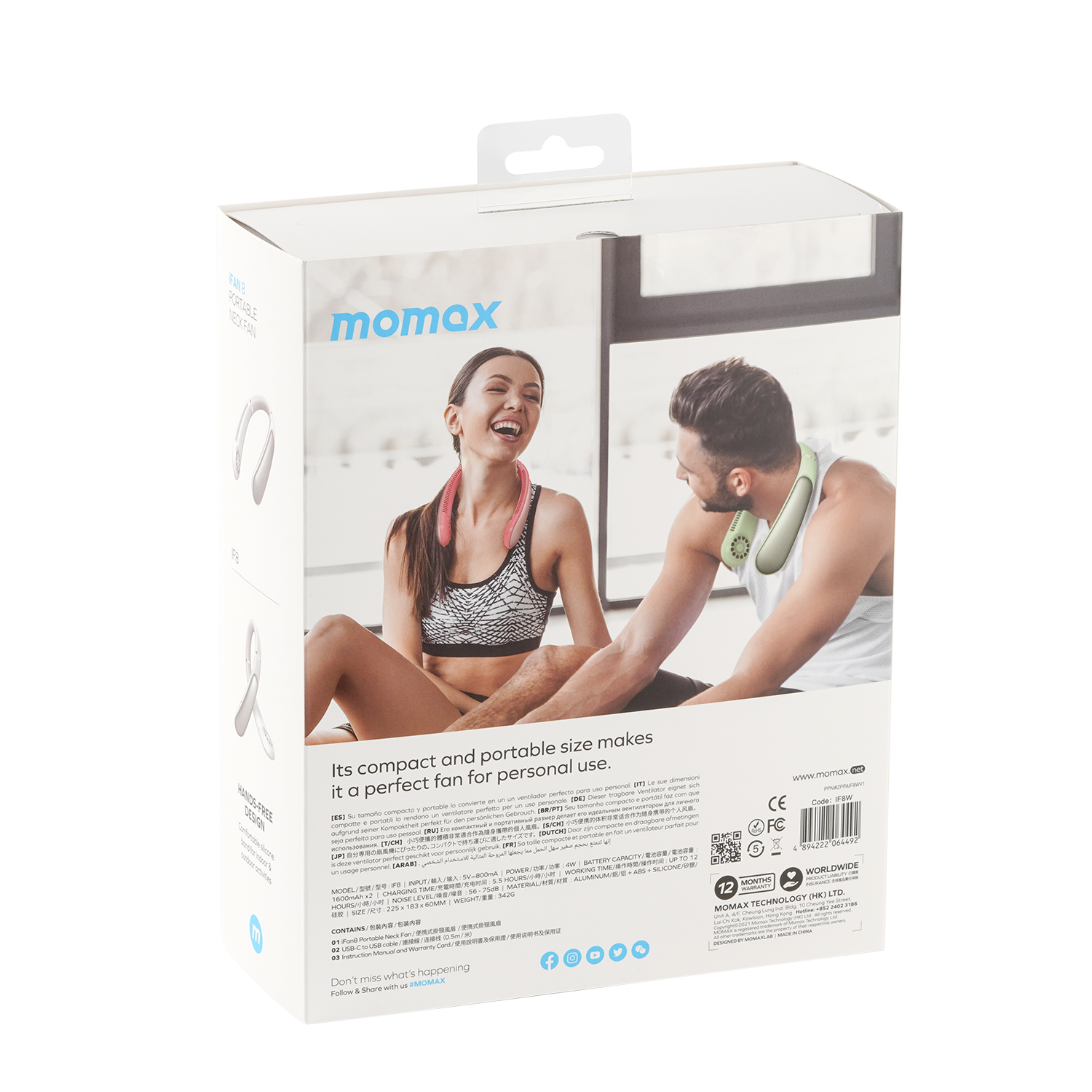 Momax IF8 Portable Neck Fan