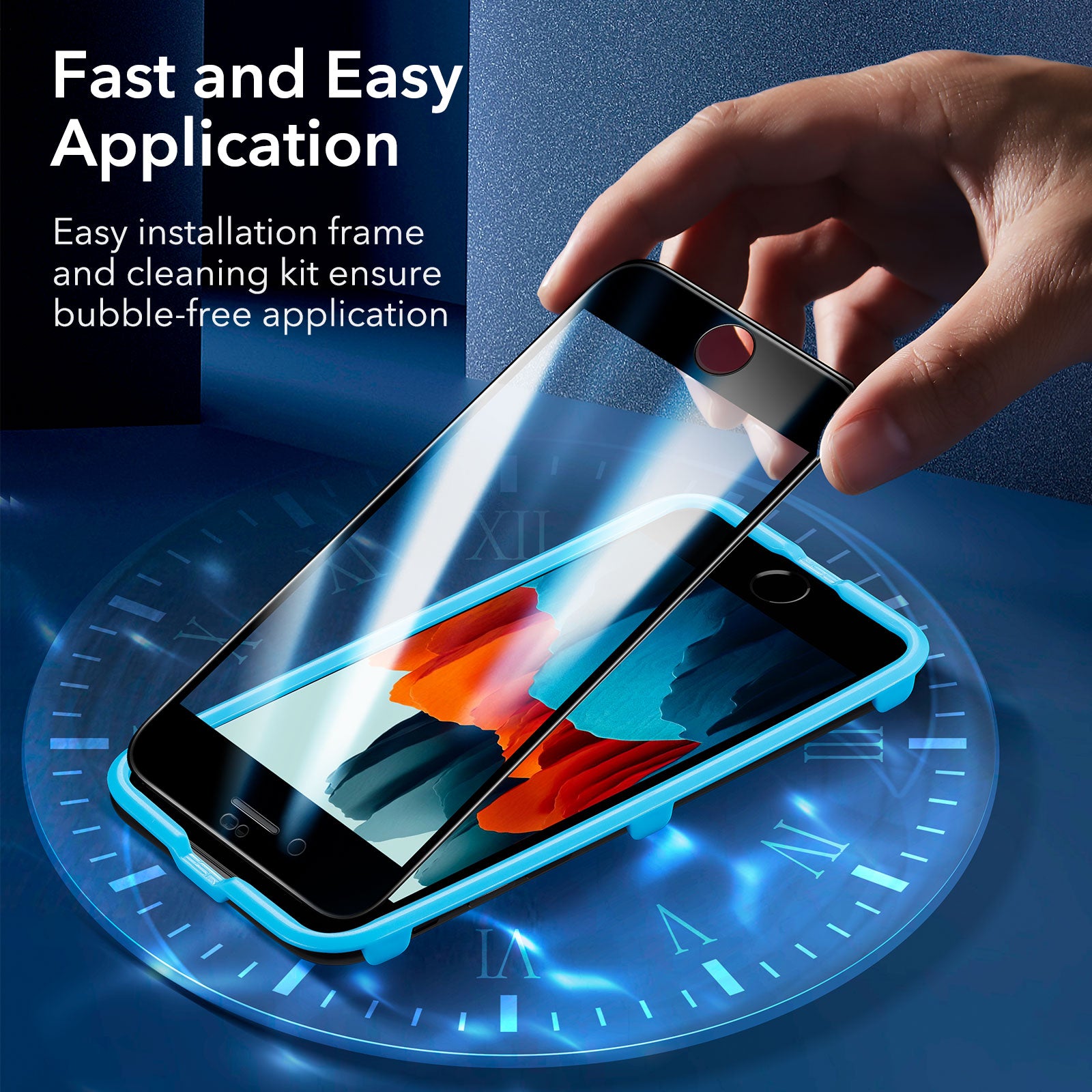 ESR 2pcs Armorite Full-Coverage Tempered-Glass Screen Protector with Speaker Shield for iPhone SE (2022/2020)