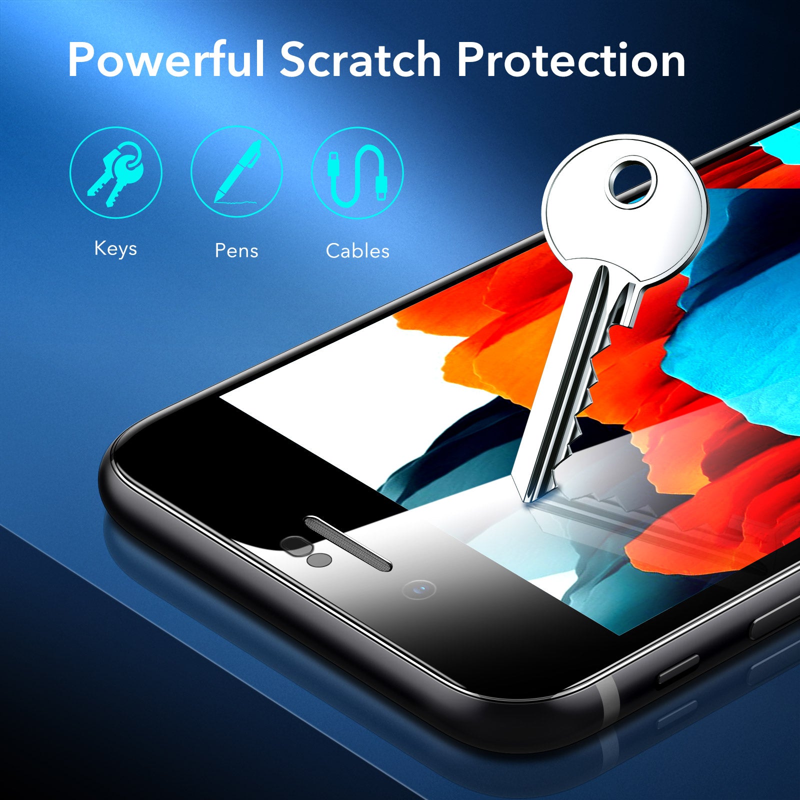 ESR 2pcs Armorite Full-Coverage Tempered-Glass Screen Protector with Speaker Shield for iPhone SE (2022/2020)