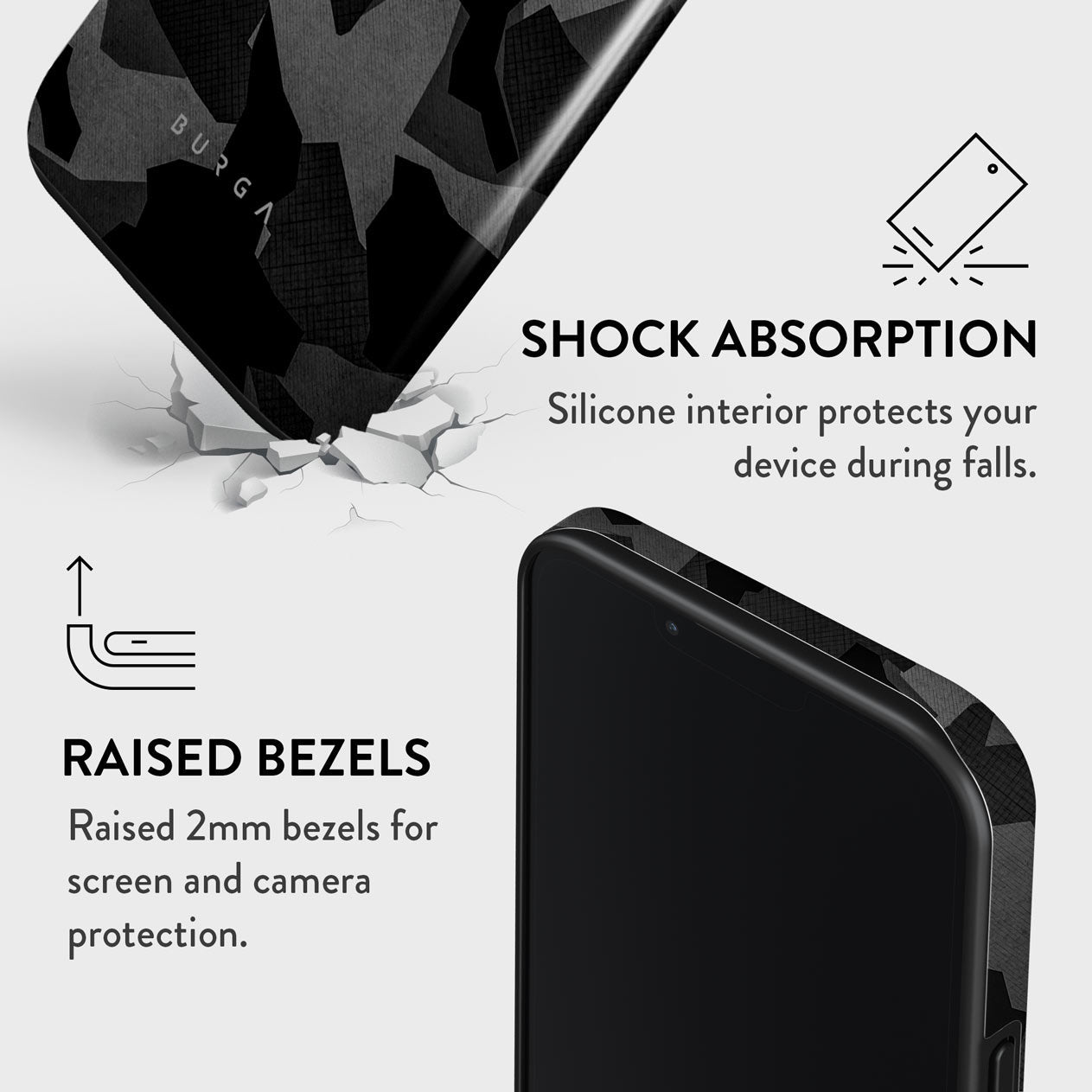 Burga Night Black Tough Case for iPhone 13 / 13 Pro / 13 Pro Max