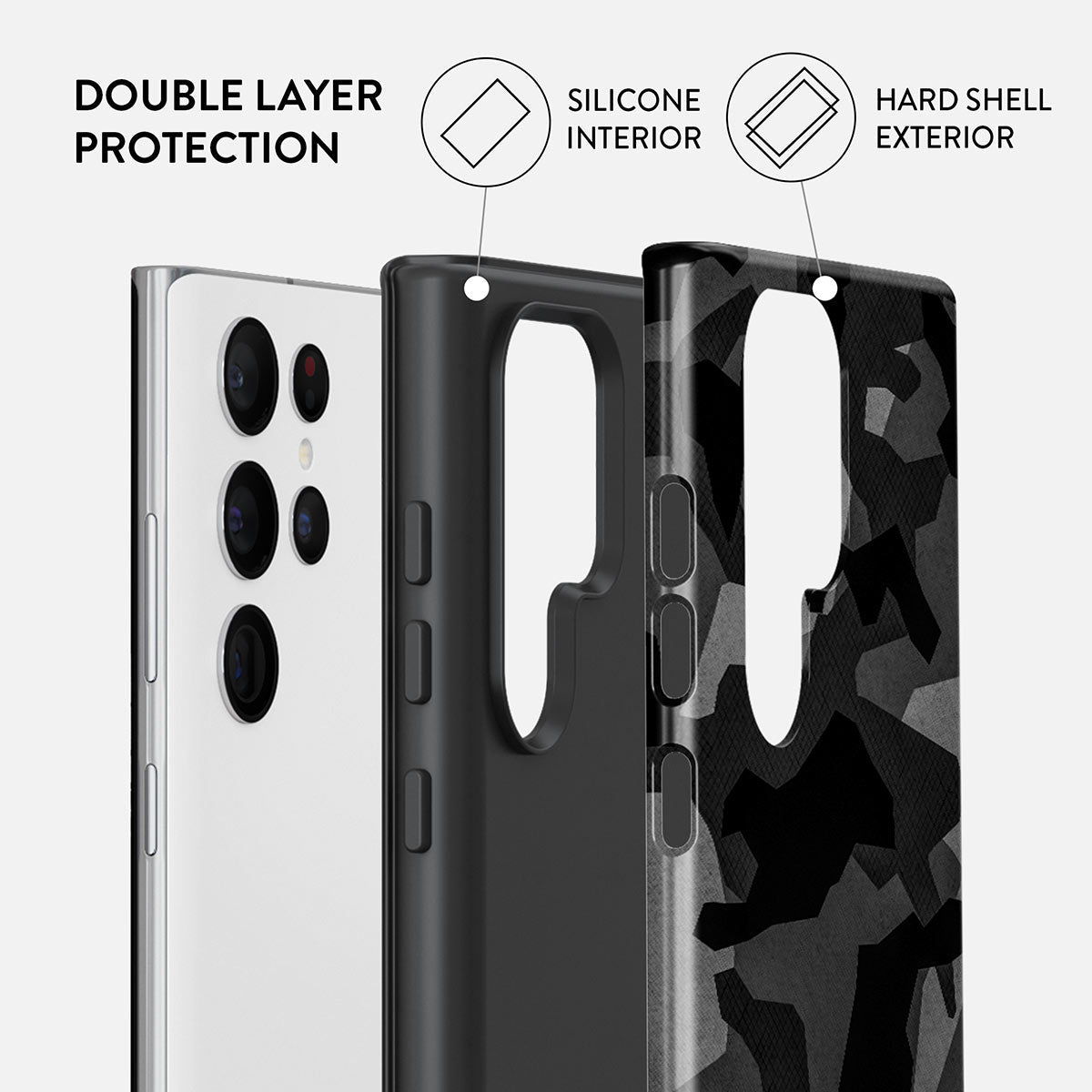 BURGA Night Black - Samsung S22 Plus / S22 Ultra Tough Phone Cases