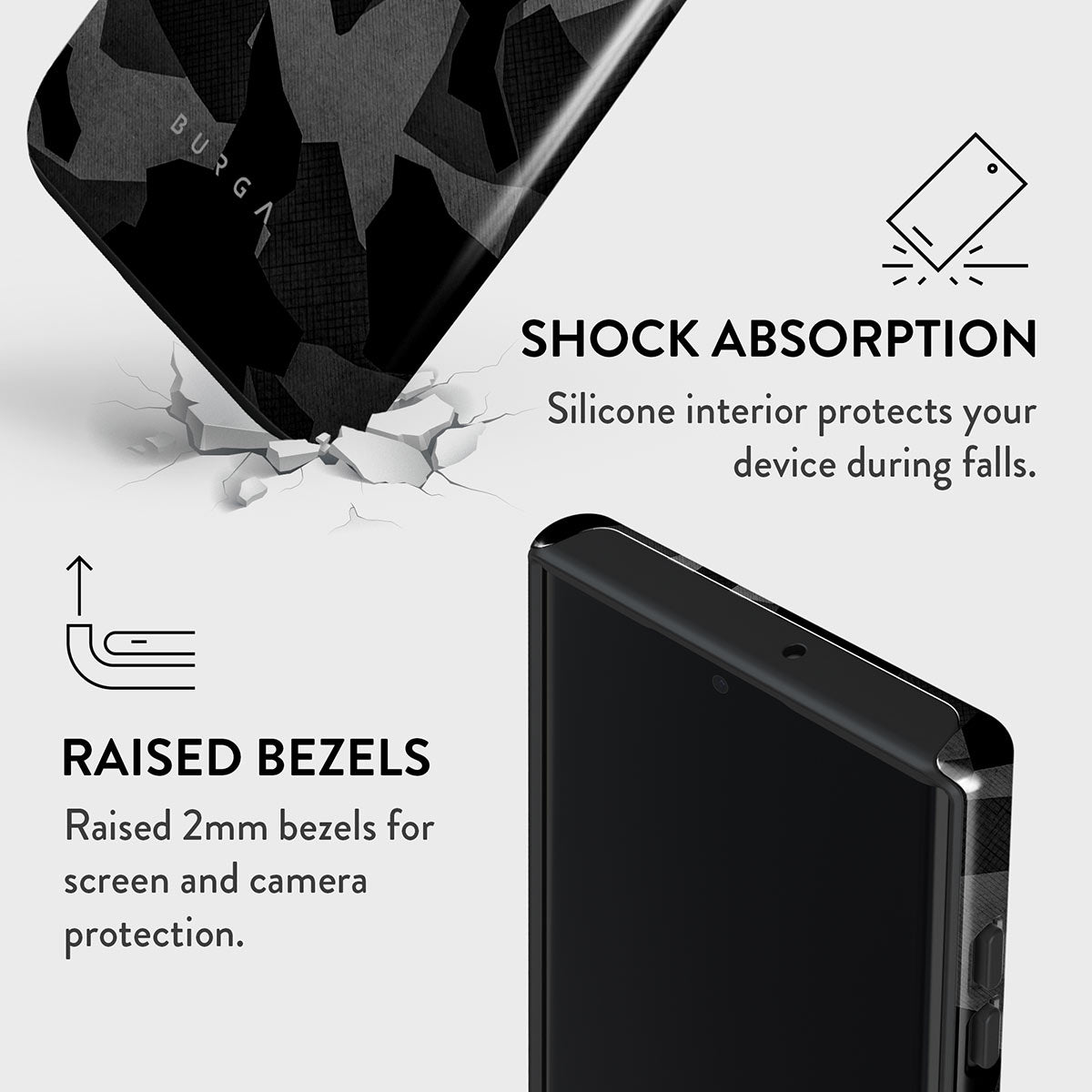 BURGA Night Black - Samsung S22 Plus / S22 Ultra Tough Phone Cases