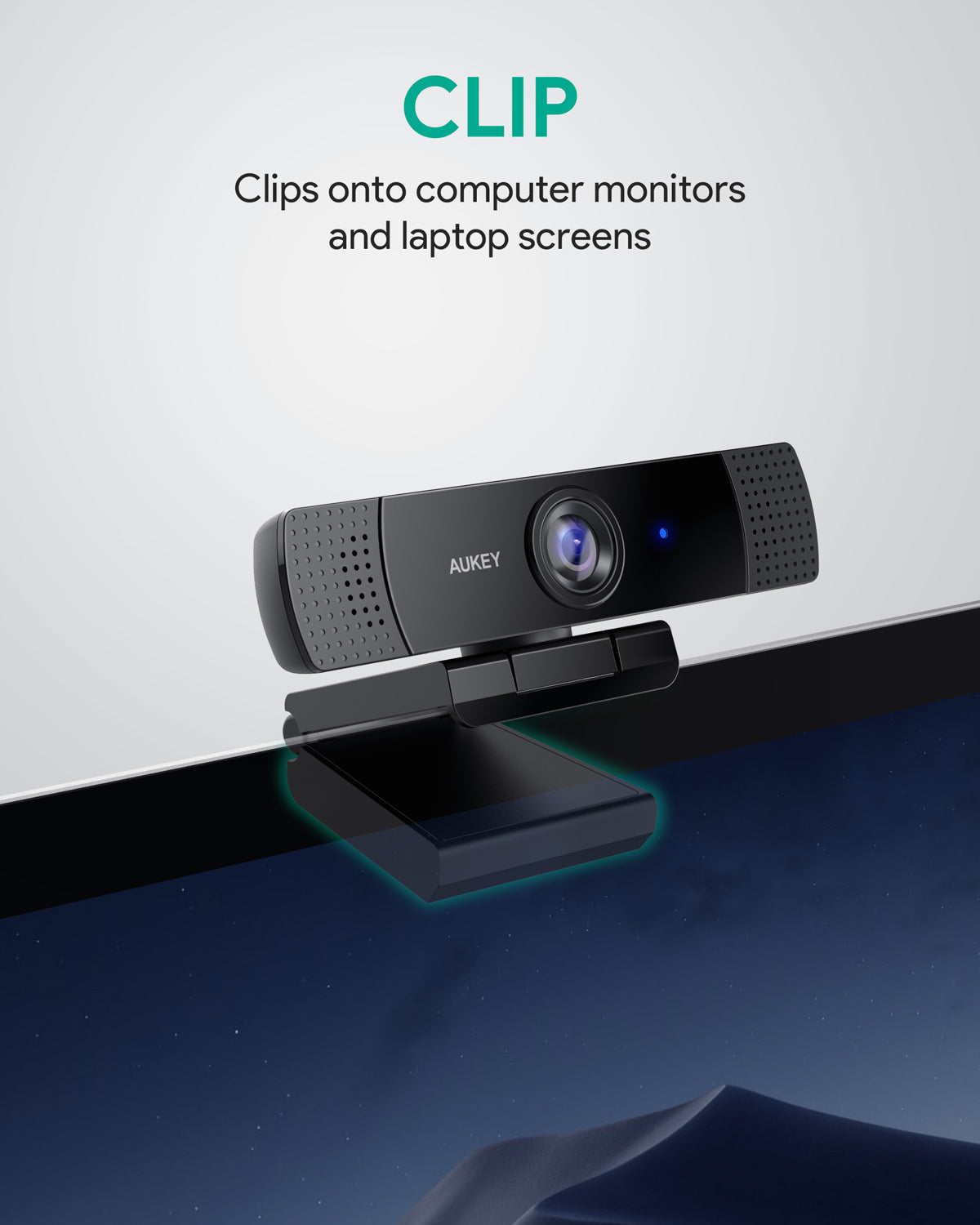Aukey PC-LM1E Stream Series 1080P Dual-Mic Webcam For Meetings, Gaming, Live Streaming On Mac Windows