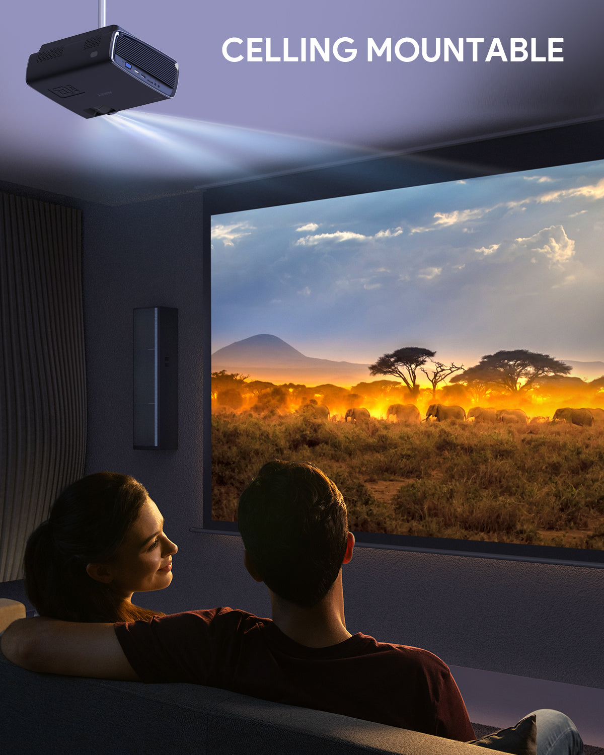 AUKEY RD-870S Cinex S Lite Full HD 1080P Wi-Fi LED Projector with Support Smartphone Screen Sync HDMI