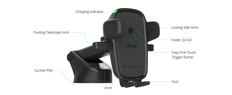 iOttie Easy One Touch Wireless 2, Wireless Charging Car Mount Dash & Windshield