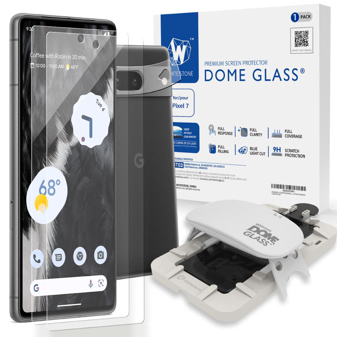 Whitestone Dome Glass Screen Protector for Google Pixel Full Tempered  Glass Shield with Liquid Dispersion Tech [Easy to Install Kit] Smart Phone 