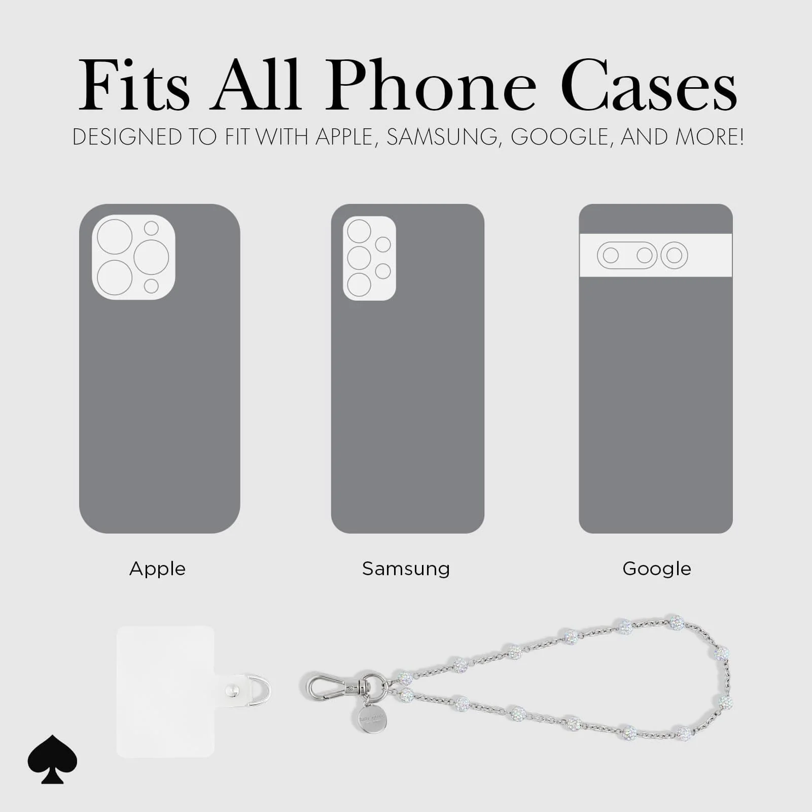 Kate Spade Phone Charm - Dazzle Chain Silver