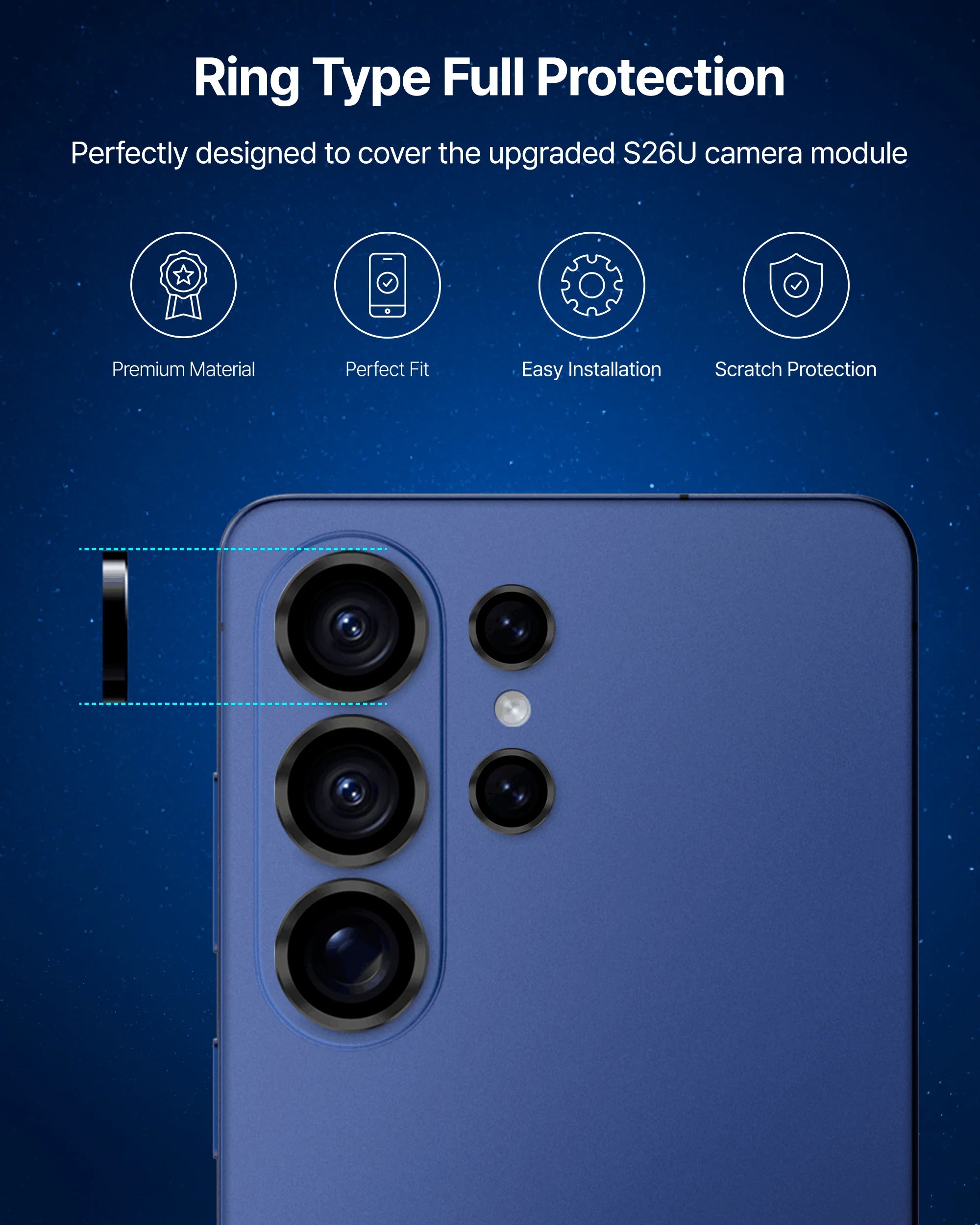 Whitestone CLenZ Glass for S26 | S26 plus | S26 Ultra Camera Protector