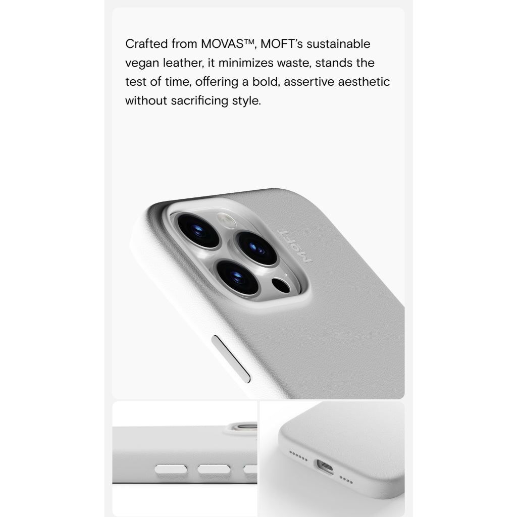 MOFT Snap Case MOVAS™ Leather for iPhone 16 / 16 Plus / 16 Pro / 16 Pro Max - MagSafe Compatible